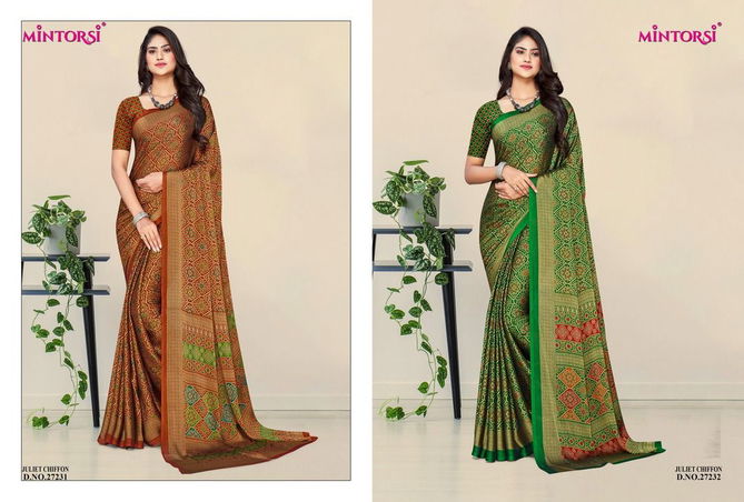 Mintorsi Juliet Daily Wear Wholesale Chiffon Printed Sarees Catalog